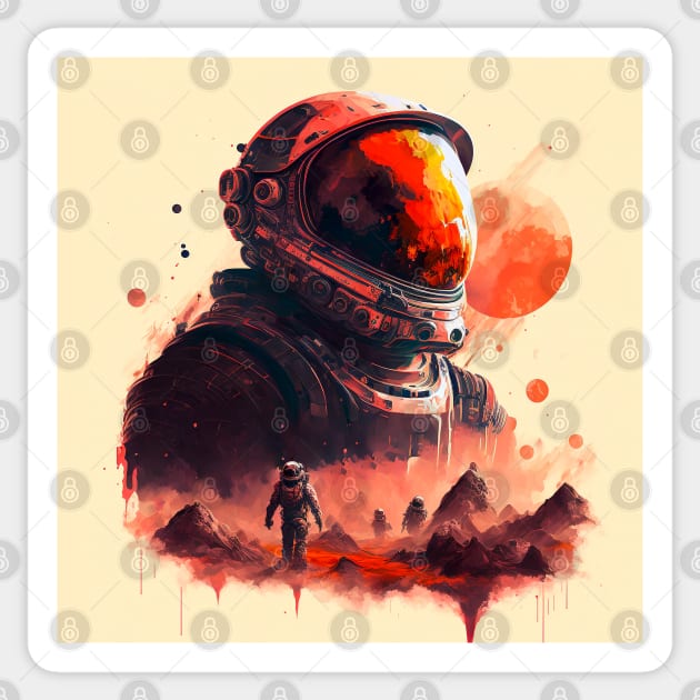 Space Mars exploration Sticker by Buff Geeks Art